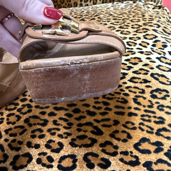 Tory Burch Tan Leather Slide Sandals - Picture 2 of 8